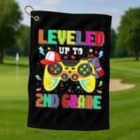 2Nd Grade Gamer First Day Second Grade Back To School Golf Towel thumb 1