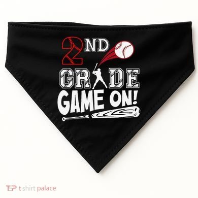 2nd Grade Game On First Day Of School Baseball Second Grade Gift USA-Made Doggie Bandana