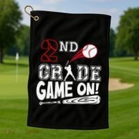 2nd Grade Game On First Day Of School Baseball Second Grade Gift Golf Towel thumb 1