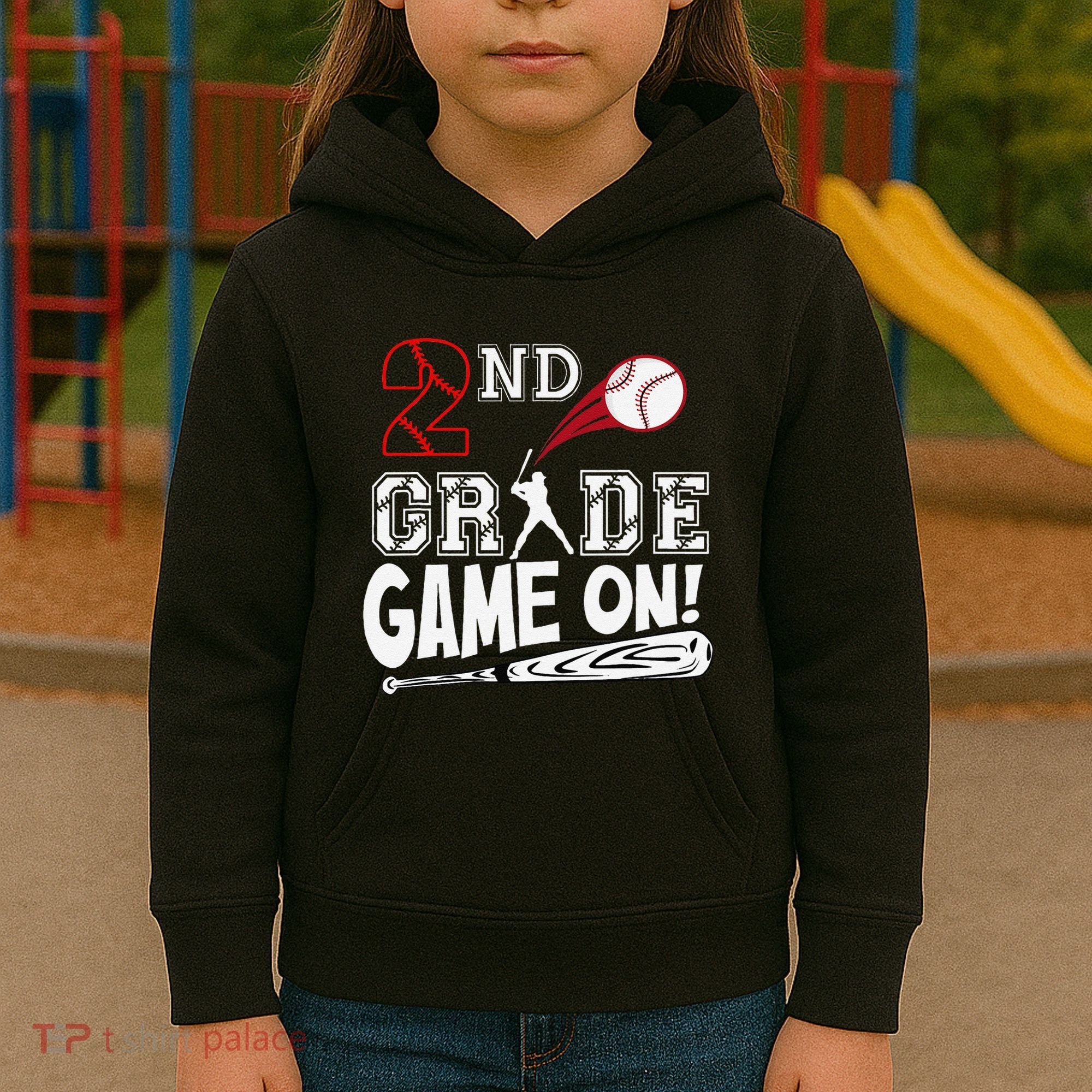 2nd Grade Game On First Day Of School Baseball Second Grade Gift Kids Hoodie