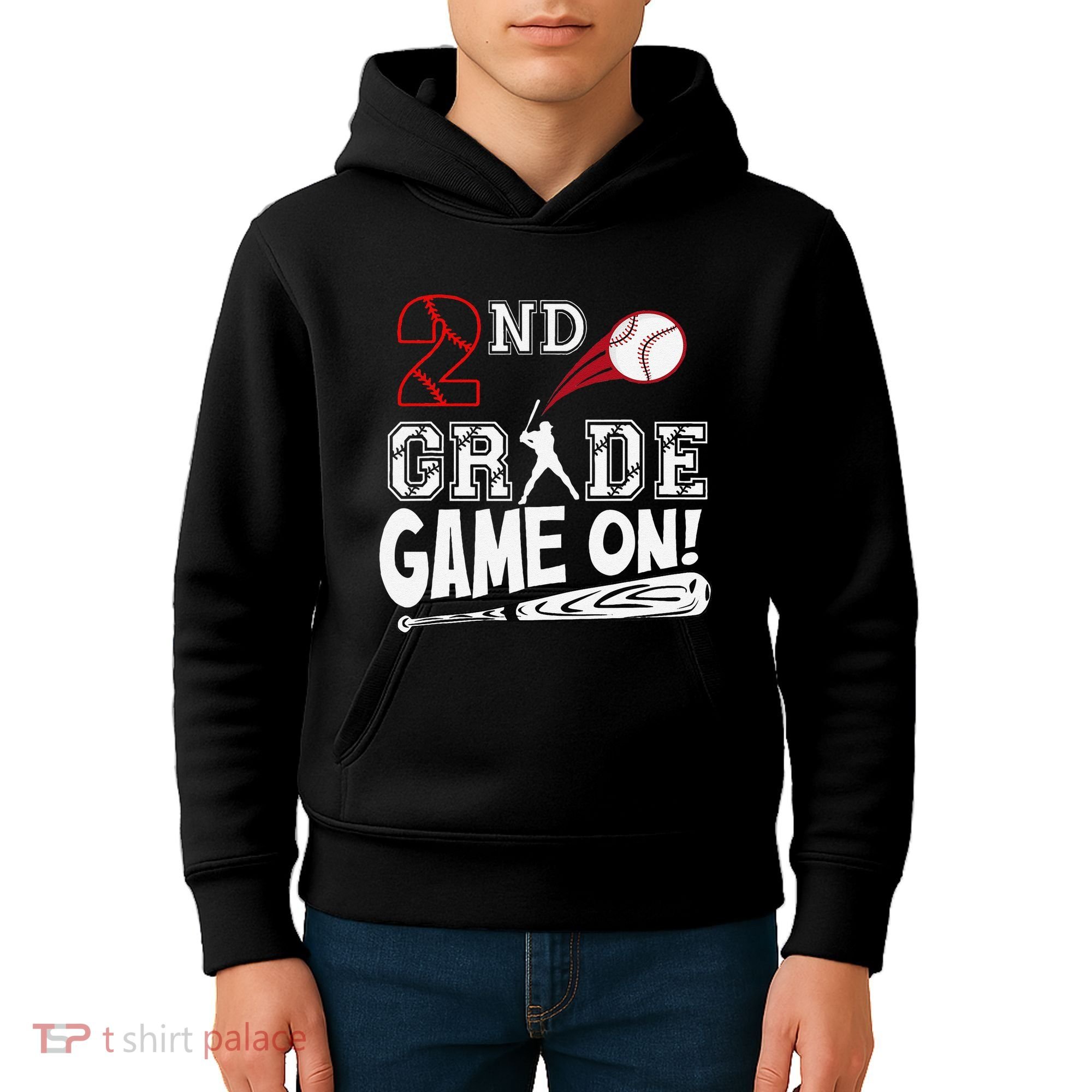2nd Grade Game On First Day Of School Baseball Second Grade Gift Kids Hoodie