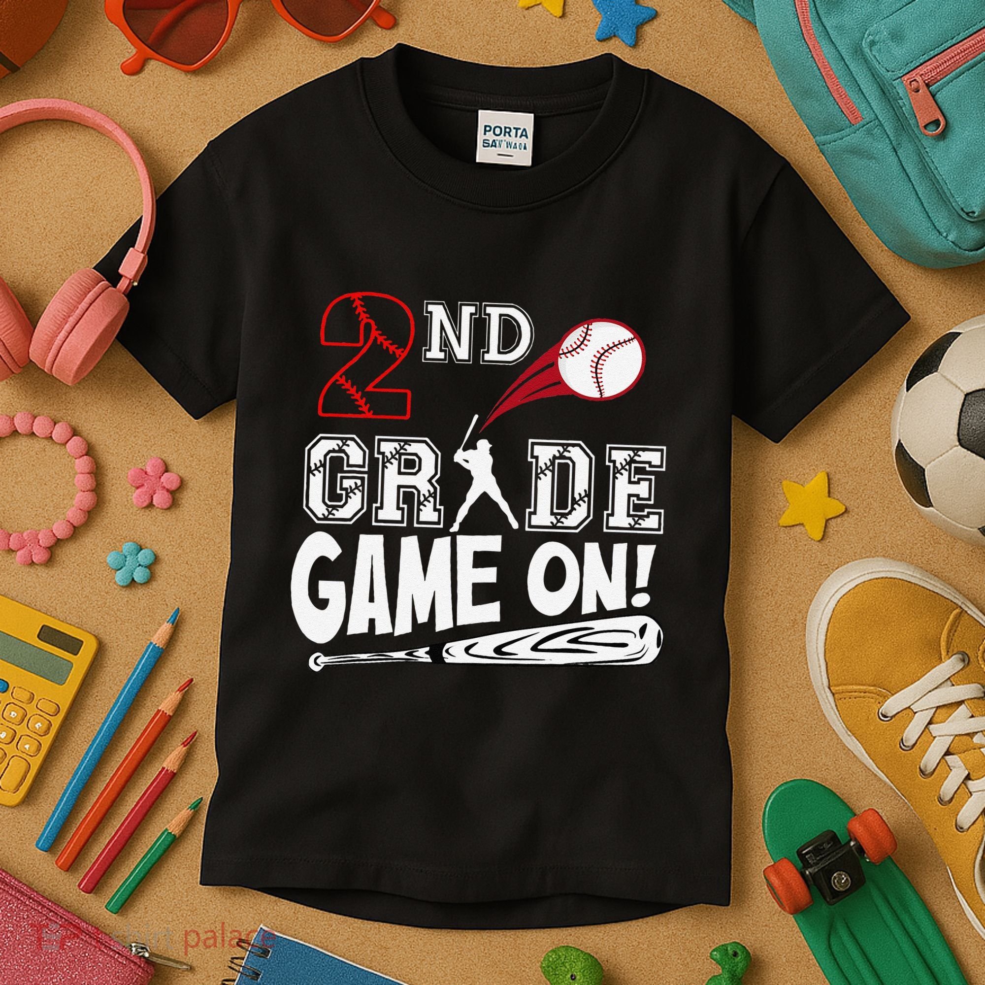 2nd Grade Game On First Day Of School Baseball Second Grade Gift Kids T-Shirt