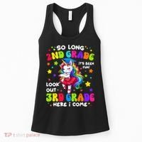 2nd Grade Graduation Girl 3rd Grade Here I Come Unicorn Grad  Women's Tank Top thumb 0