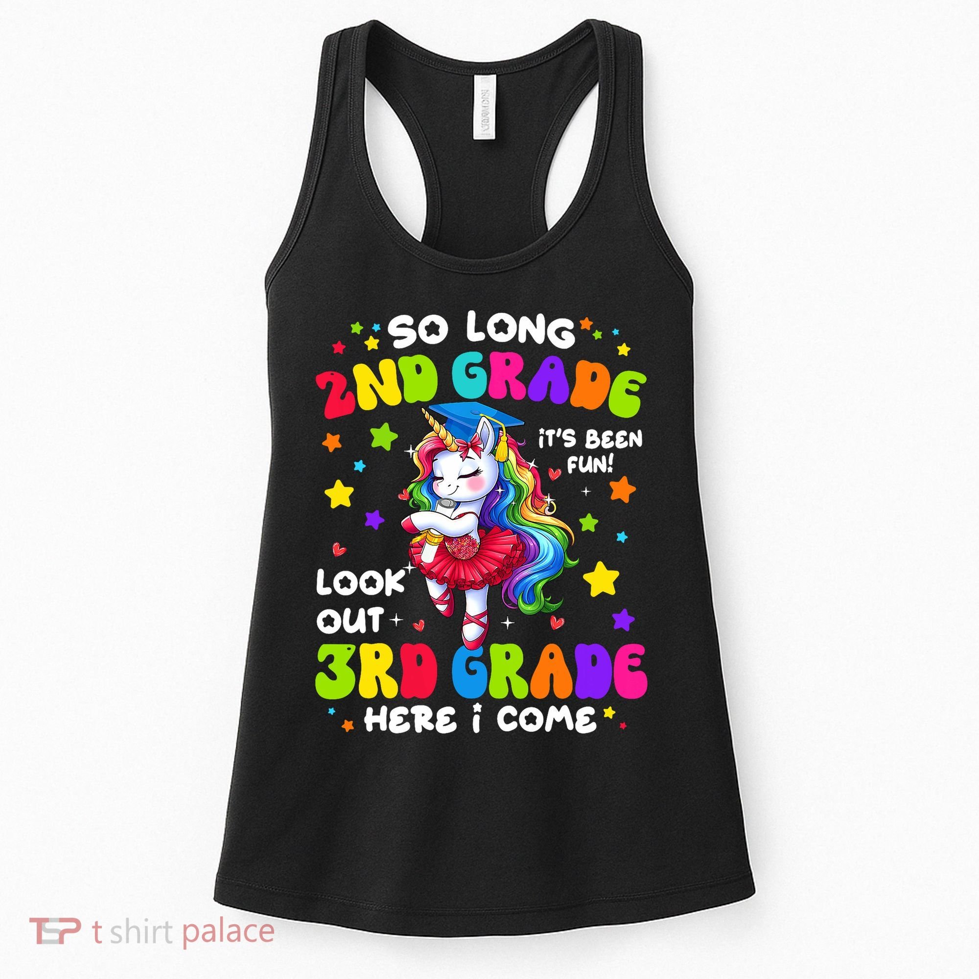 2nd Grade Graduation Girl 3rd Grade Here I Come Unicorn Grad  Women's Tank Top