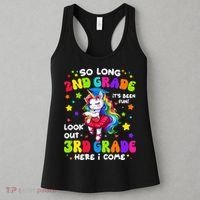 2nd Grade Graduation Girl 3rd Grade Here I Come Unicorn Grad  Women's Tank Top thumb 3
