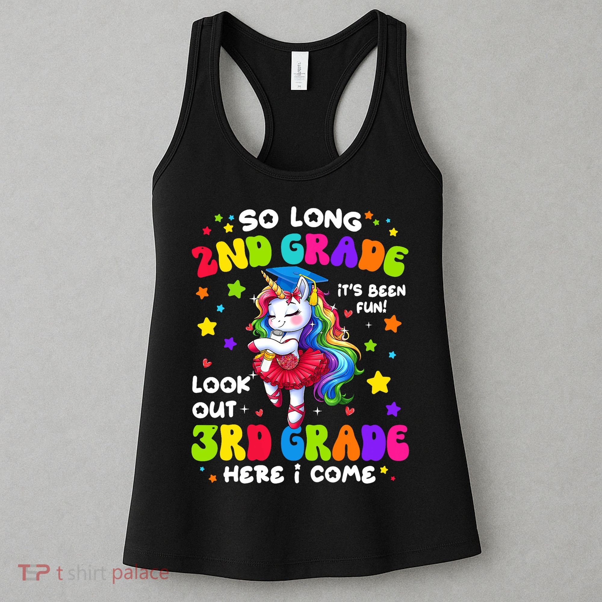 2nd Grade Graduation Girl 3rd Grade Here I Come Unicorn Grad  Women's Tank Top