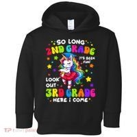 2nd Grade Graduation Girl 3rd Grade Here I Come Unicorn Grad  Toddler Hoodie thumb 0