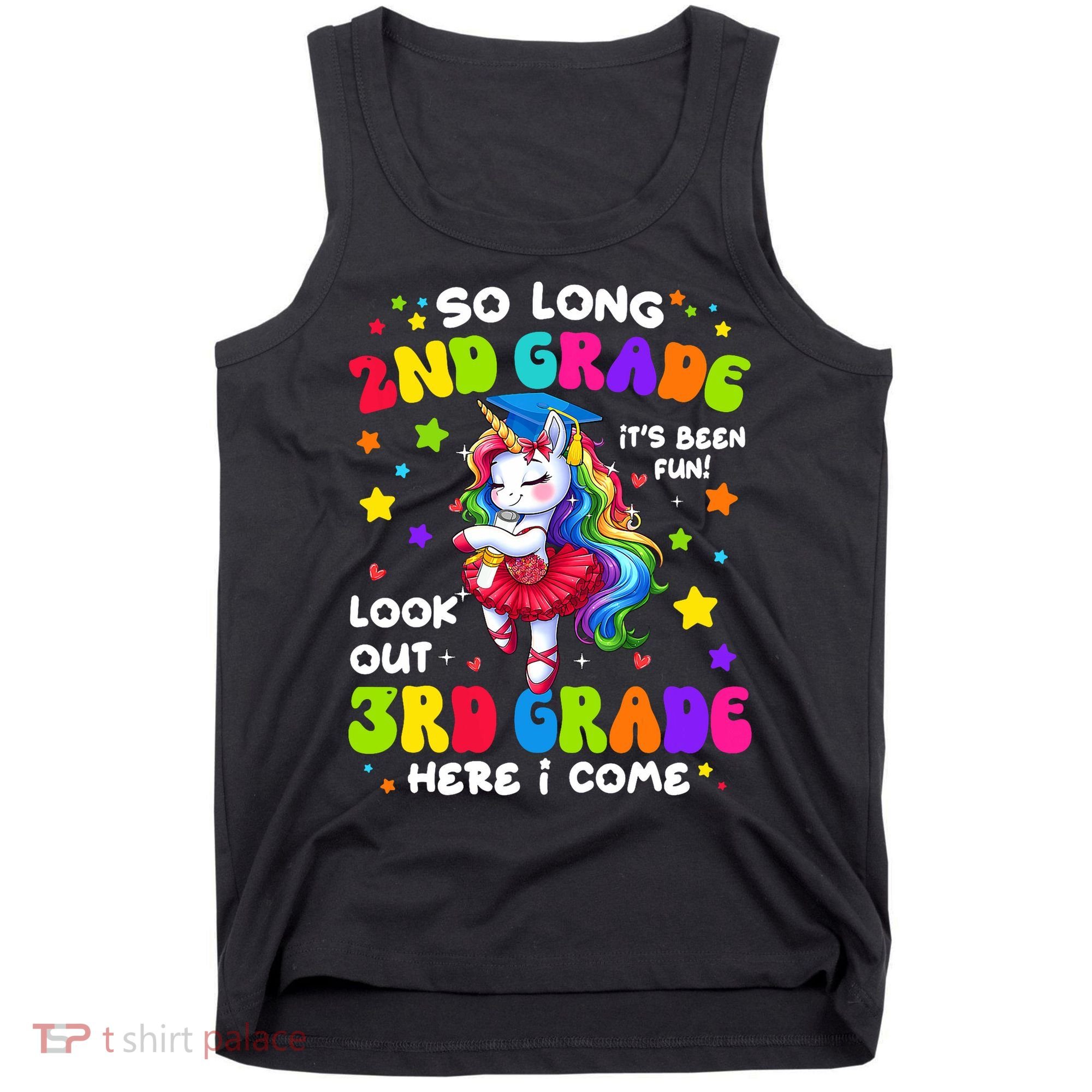 2nd Grade Graduation Girl 3rd Grade Here I Come Unicorn Grad  Tank Top