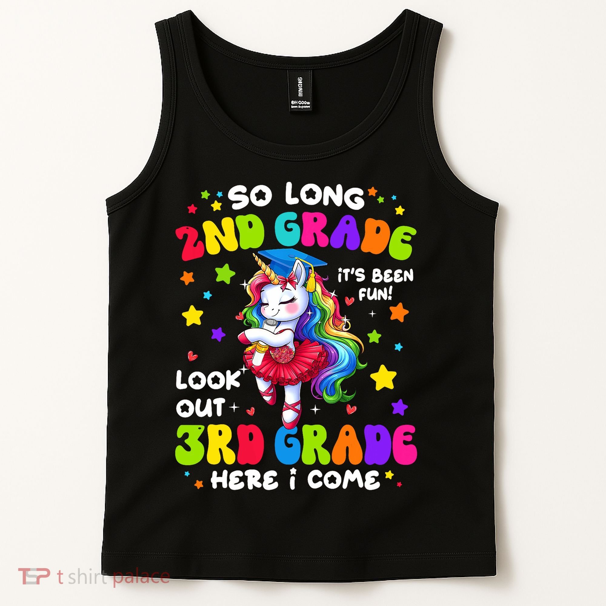 2nd Grade Graduation Girl 3rd Grade Here I Come Unicorn Grad  Tank Top