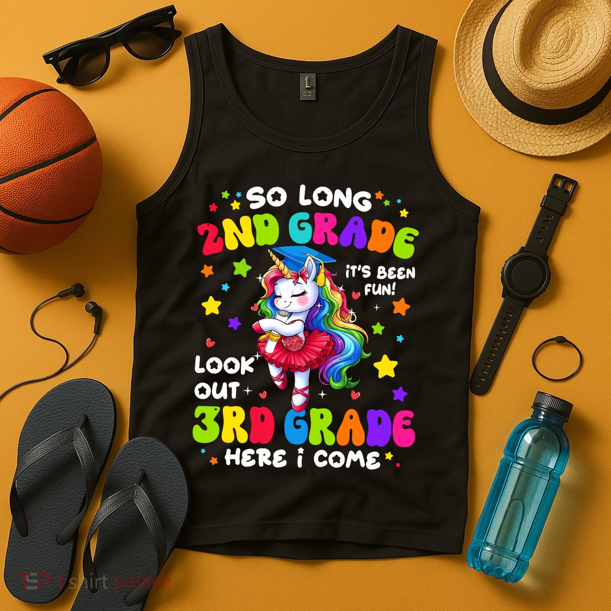 2nd Grade Graduation Girl 3rd Grade Here I Come Unicorn Grad  Tank Top