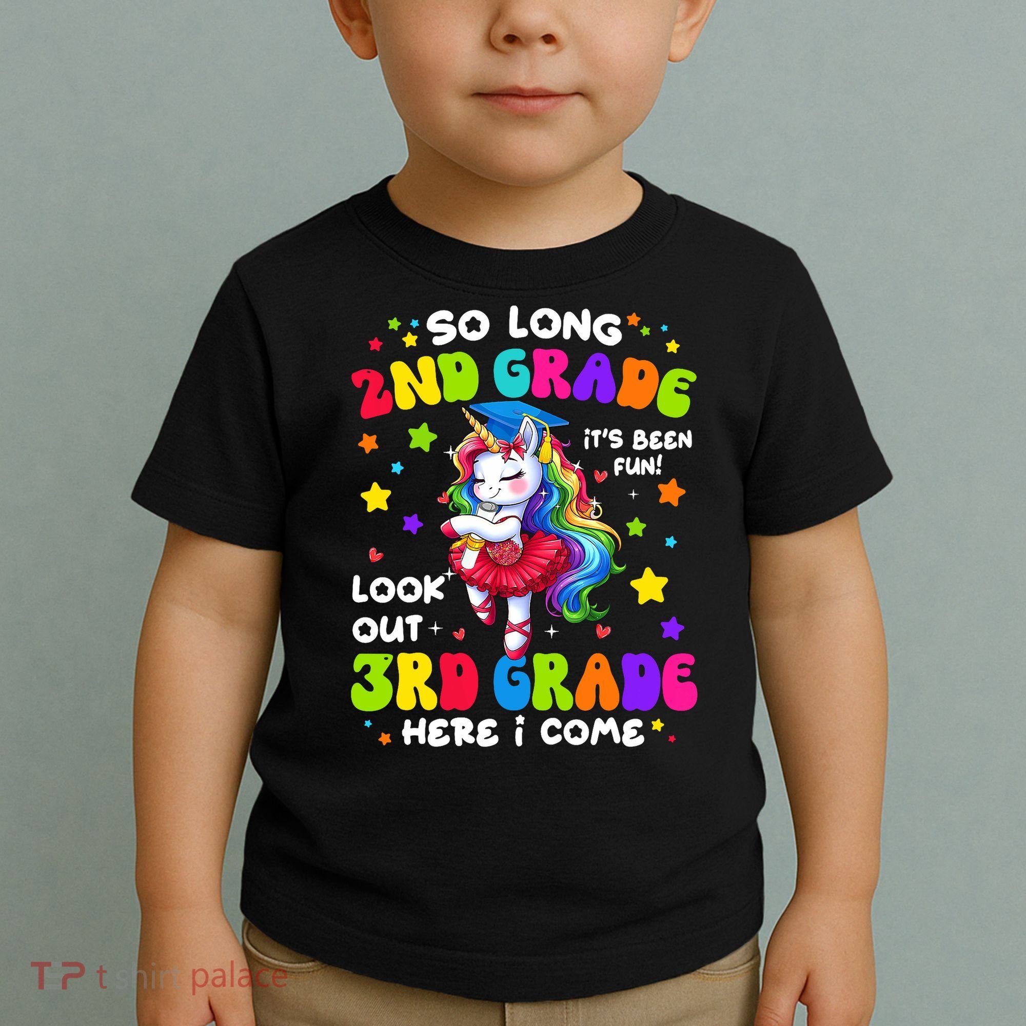 2nd Grade Graduation Girl 3rd Grade Here I Come Unicorn Grad  Toddler T-Shirt