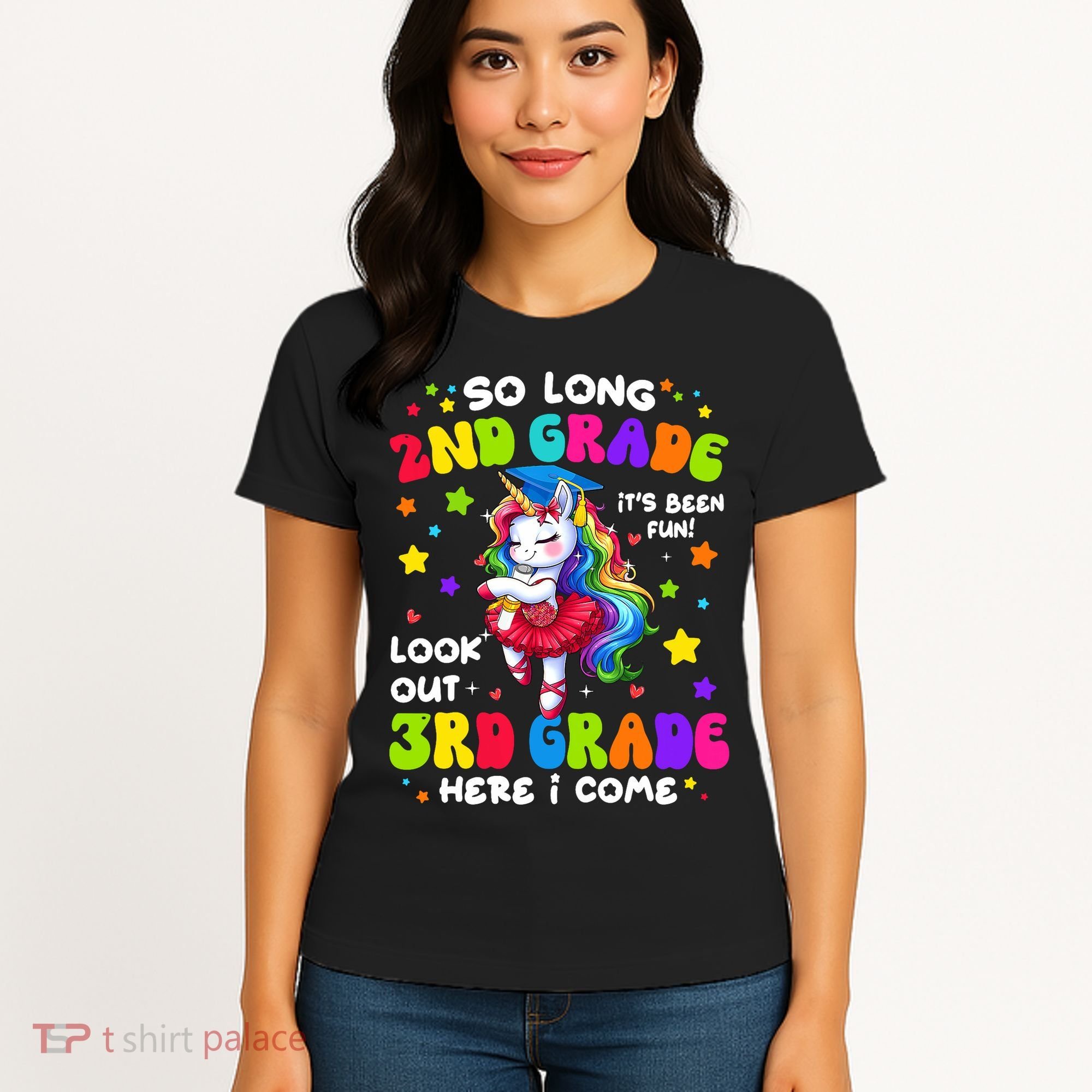 2nd Grade Graduation Girl 3rd Grade Here I Come Unicorn Grad  Women's T-Shirt