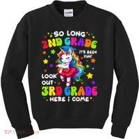 2nd Grade Graduation Girl 3rd Grade Here I Come Unicorn Grad  Kids Sweatshirt thumb 0