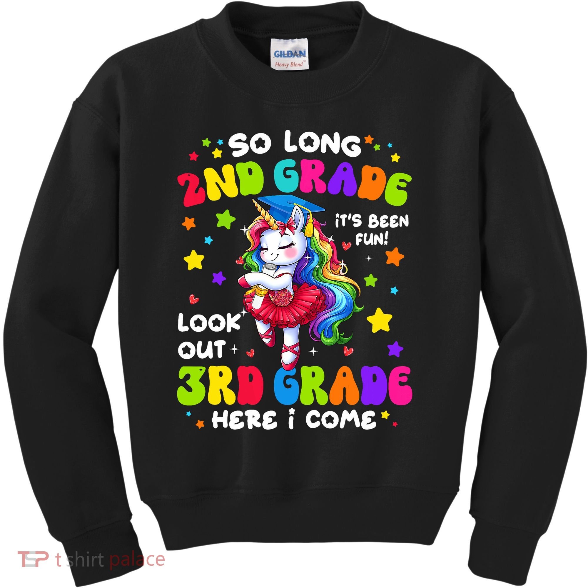2nd Grade Graduation Girl 3rd Grade Here I Come Unicorn Grad  Kids Sweatshirt