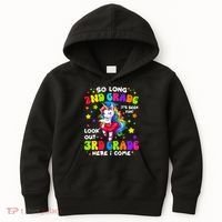2nd Grade Graduation Girl 3rd Grade Here I Come Unicorn Grad  Kids Hoodie thumb 0