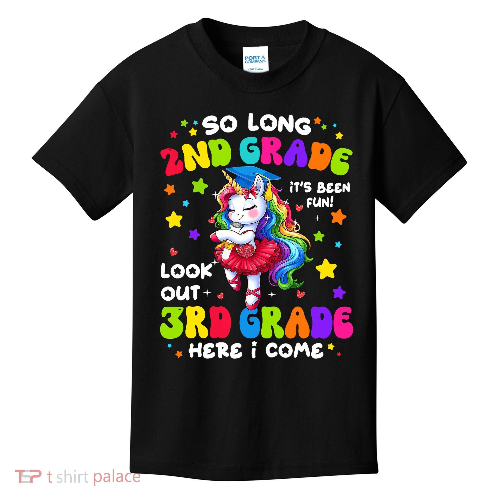 2nd Grade Graduation Girl 3rd Grade Here I Come Unicorn Grad  Kids T-Shirt