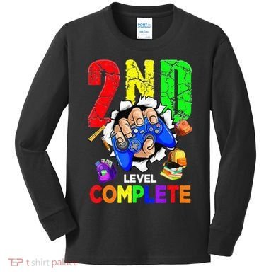 2Nd Grade Level Complete Graduation Last Day Of School Kids Long Sleeve Shirt