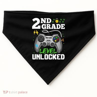2Nd Grade Level Unlocked Video Game Team Second Grade Gift USA-Made Doggie Bandana