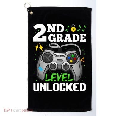2Nd Grade Level Unlocked Video Game Team Second Grade Gift Golf Towel