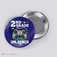 2Nd Grade Level Unlocked Video Game Team Second Grade Gift Button thumb 0