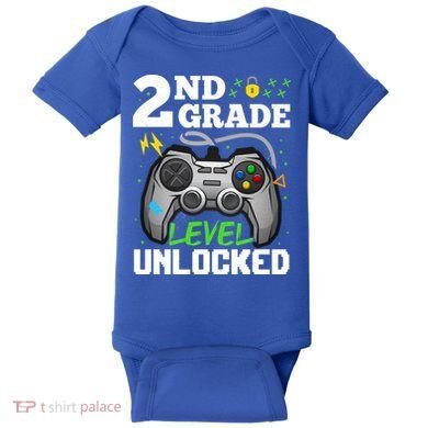 2Nd Grade Level Unlocked Video Game Team Second Grade Gift Baby Bodysuit