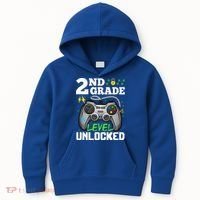 2Nd Grade Level Unlocked Video Game Team Second Grade Gift Kids Hoodie thumb 0