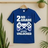 2Nd Grade Level Unlocked Video Gamers First Day Of School Funny Gift T-Shirt thumb 2
