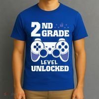 2Nd Grade Level Unlocked Video Gamers First Day Of School Funny Gift T-Shirt thumb 3