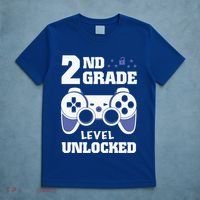 2Nd Grade Level Unlocked Video Gamers First Day Of School Funny Gift T-Shirt thumb 5
