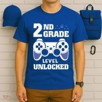 2Nd Grade Level Unlocked Video Gamers First Day Of School Funny Gift T-Shirt thumb 6