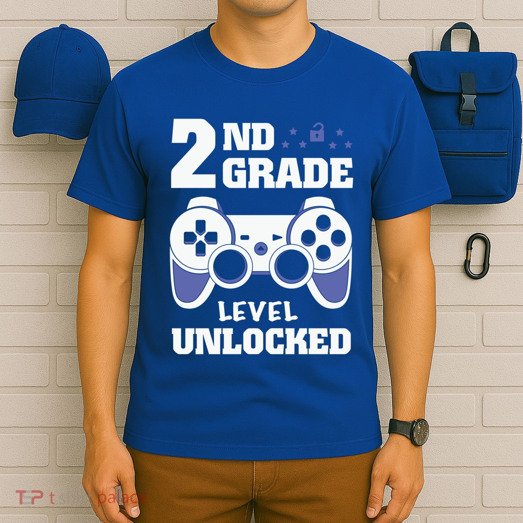 2Nd Grade Level Unlocked Video Gamers First Day Of School Funny Gift T-Shirt