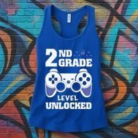 2Nd Grade Level Unlocked Video Gamers First Day Of School Funny Gift Women's Tank Top thumb 3