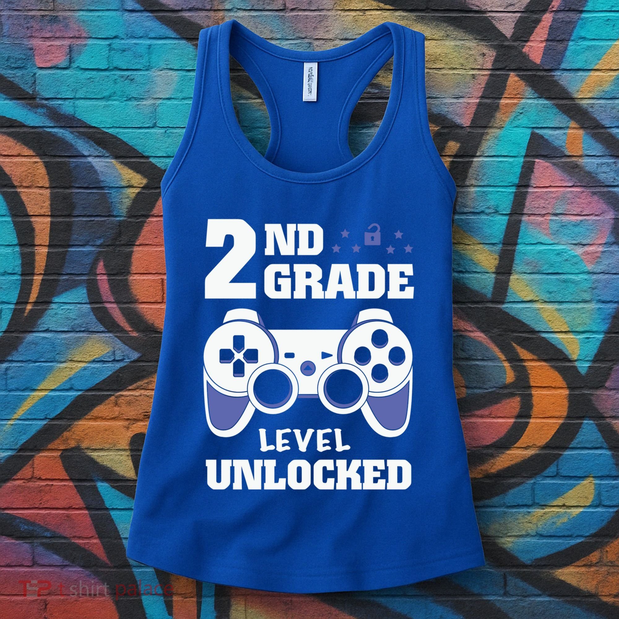 2Nd Grade Level Unlocked Video Gamers First Day Of School Funny Gift Women's Tank Top