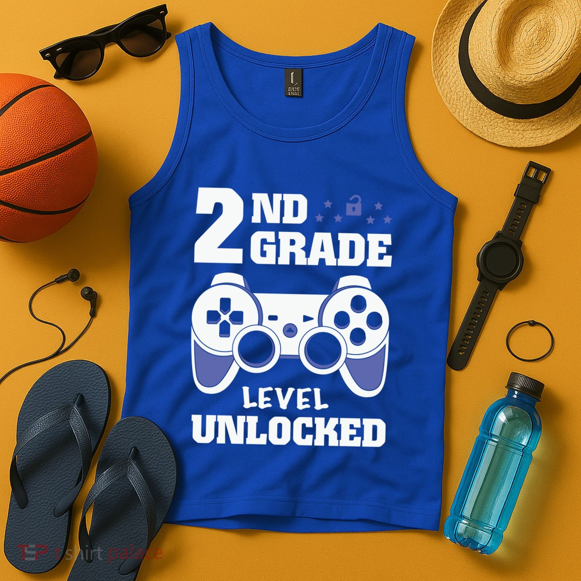 2Nd Grade Level Unlocked Video Gamers First Day Of School Funny Gift Tank Top
