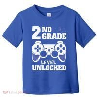2Nd Grade Level Unlocked Video Gamers First Day Of School Funny Gift Toddler T-Shirt thumb 0