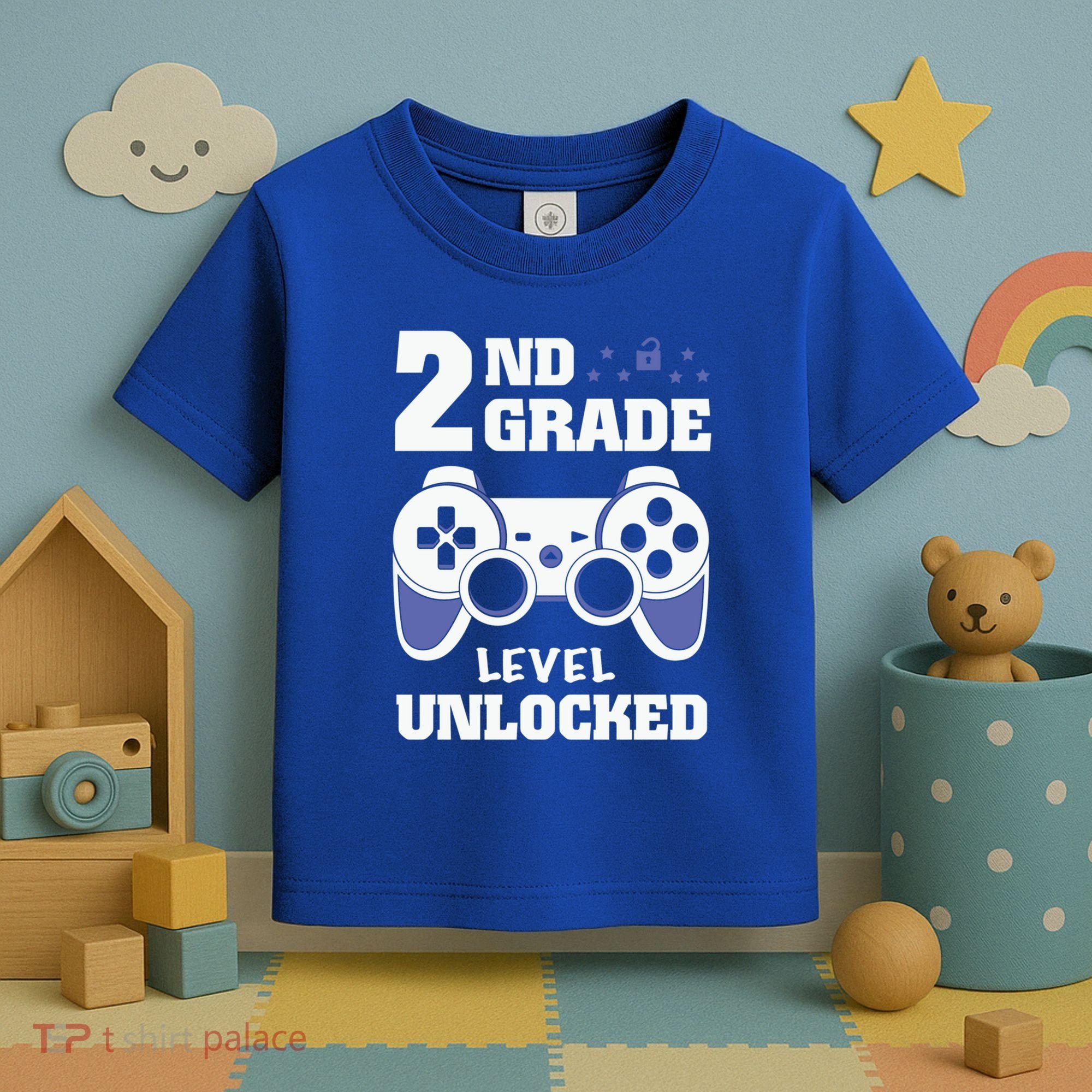 2Nd Grade Level Unlocked Video Gamers First Day Of School Funny Gift Toddler T-Shirt