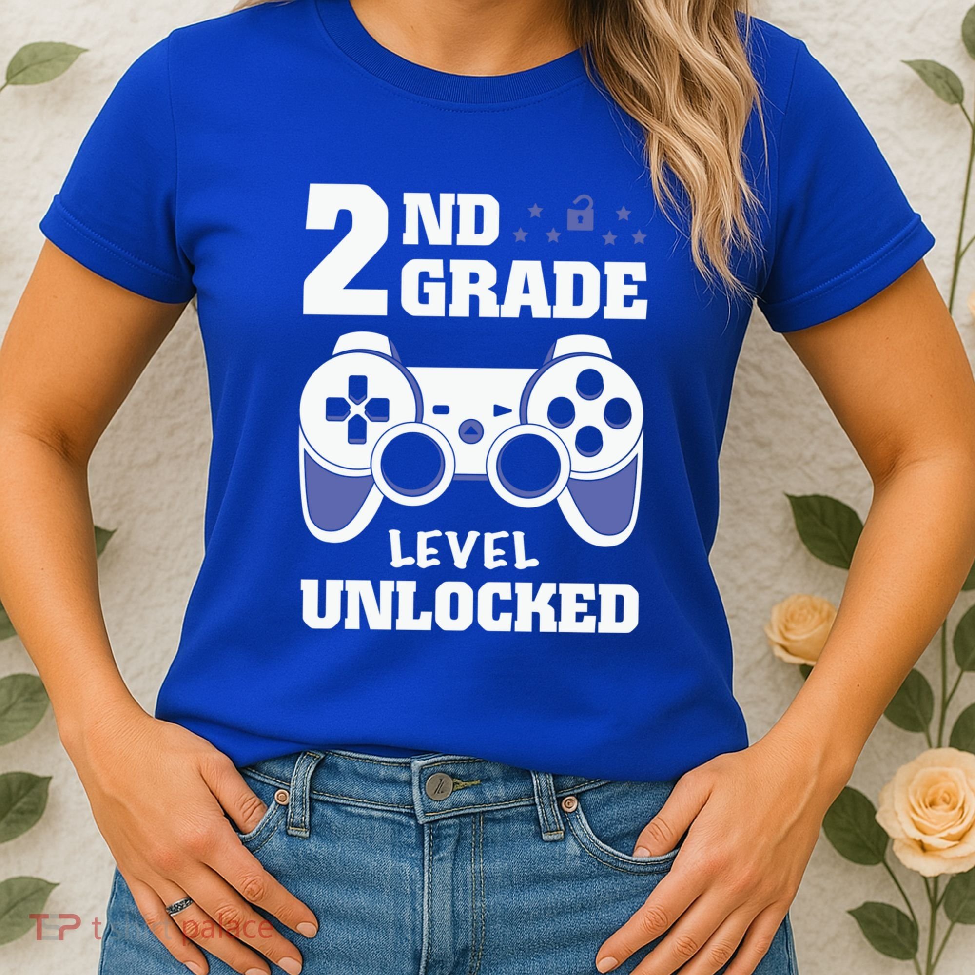 2Nd Grade Level Unlocked Video Gamers First Day Of School Funny Gift Women's T-Shirt