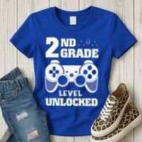 2Nd Grade Level Unlocked Video Gamers First Day Of School Funny Gift Women's T-Shirt thumb 3