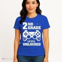 2Nd Grade Level Unlocked Video Gamers First Day Of School Funny Gift Women's T-Shirt thumb 4