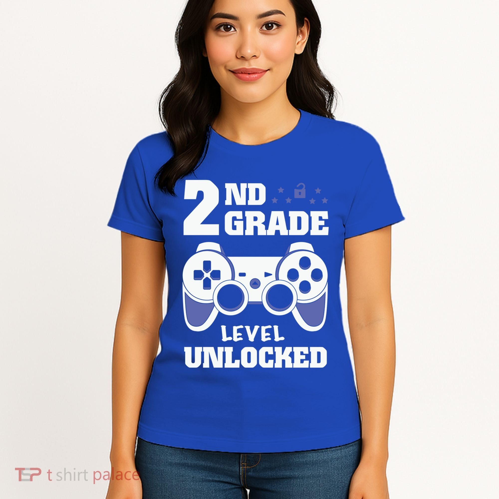 2Nd Grade Level Unlocked Video Gamers First Day Of School Funny Gift Women's T-Shirt
