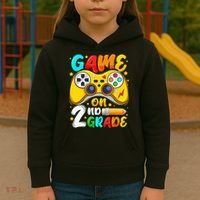 2Nd Grade Level Unlocked Game On 2Nd Grade Back To School Kids Hoodie thumb 3