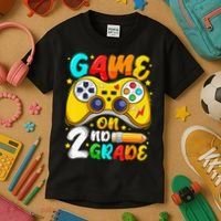 2Nd Grade Level Unlocked Game On 2Nd Grade Back To School Kids T-Shirt thumb 3