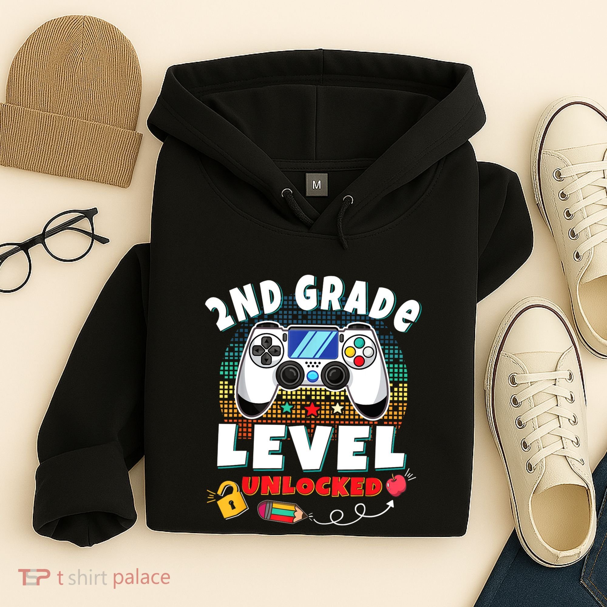 2nd Grade Level Unlocked Video Game Back To School Hoodie