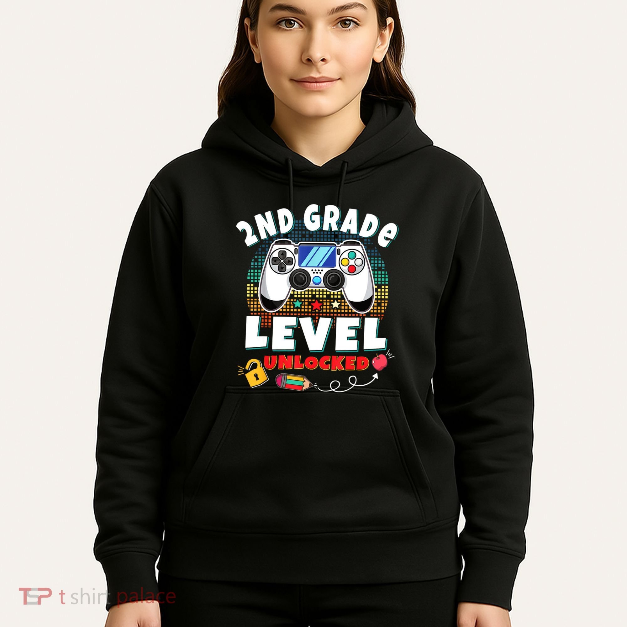 2nd Grade Level Unlocked Video Game Back To School Hoodie