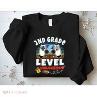 2nd Grade Level Unlocked Video Game Back To School Sweatshirt thumb 2
