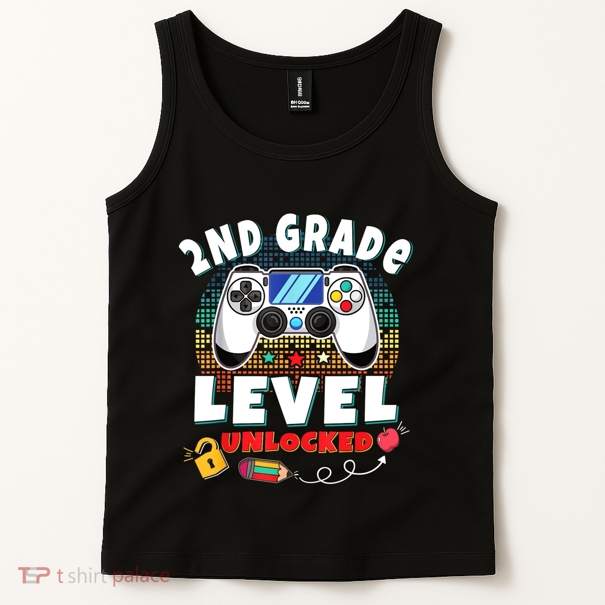 2nd Grade Level Unlocked Video Game Back To School Tank Top