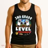 2nd Grade Level Unlocked Video Game Back To School Tank Top thumb 3
