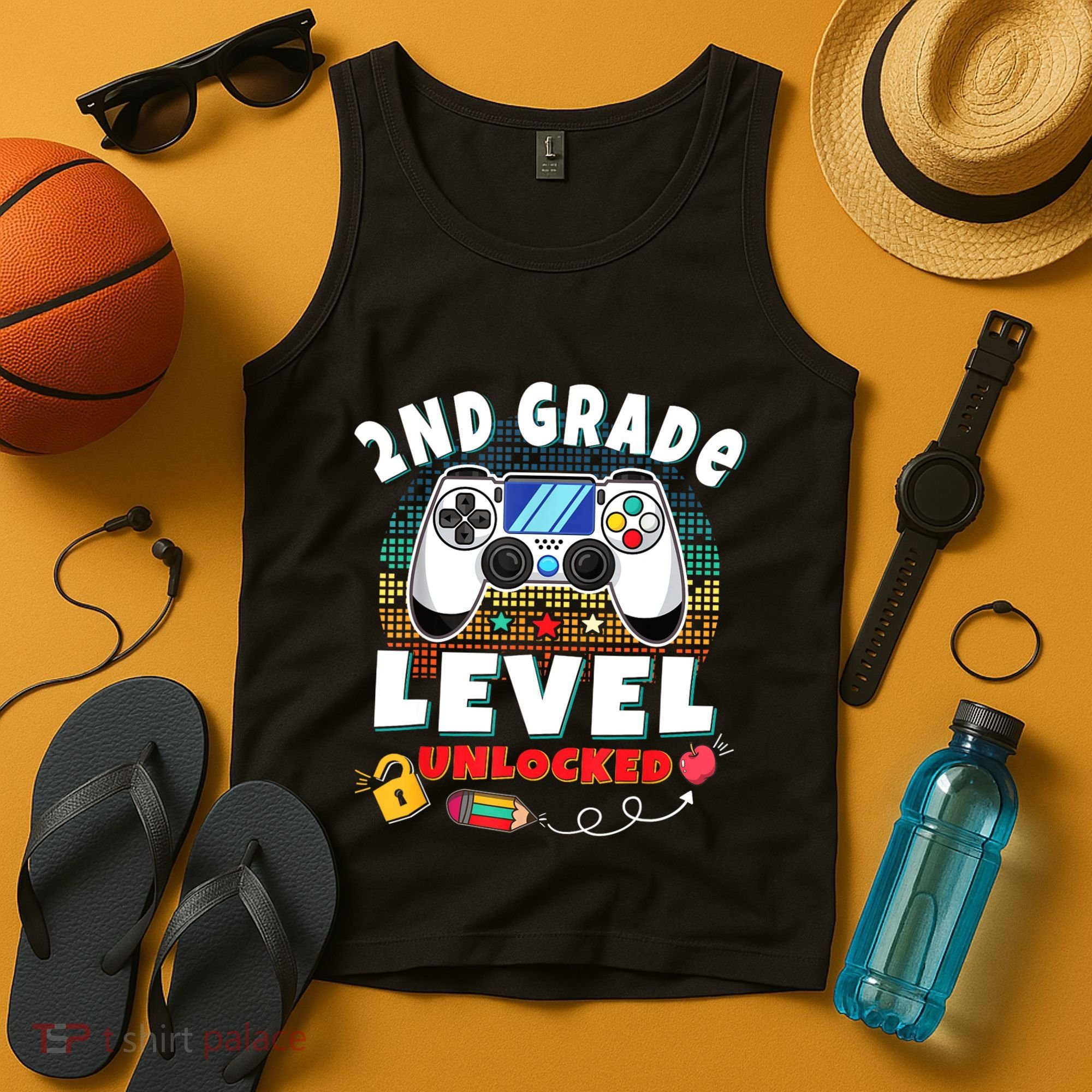2nd Grade Level Unlocked Video Game Back To School Tank Top