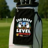 2nd Grade Level Unlocked Video Game Back To School Golf Towel thumb 2