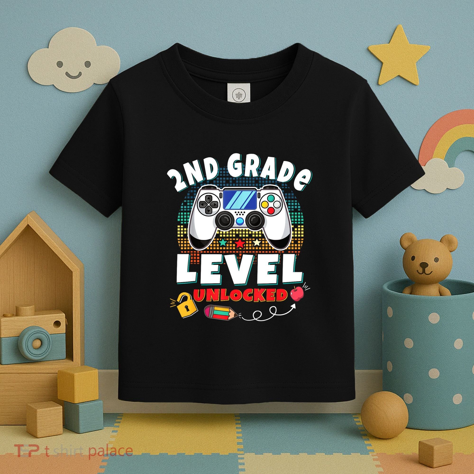 2nd Grade Level Unlocked Video Game Back To School Toddler T-Shirt